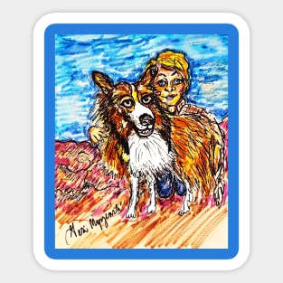 Lassie and Timmy Martin Lassie Come Home Sticker